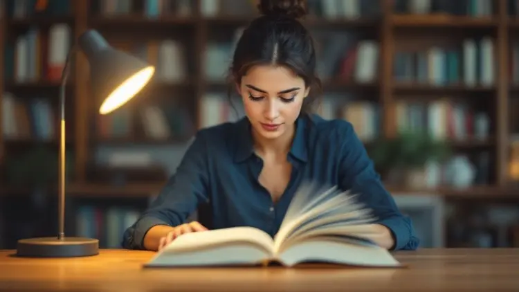 Speed reading techniques visualization with books and reading speed indicators