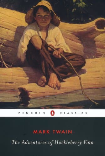 Book cover for The Adventures of Huckleberry Finn by Mark Twain