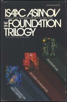 Book cover for The Foundation trilogy by Isaac Asimov